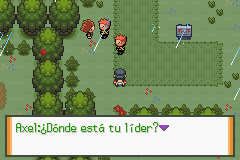 Axel discute con dos miembros del Team Saturn en la Ruta 36